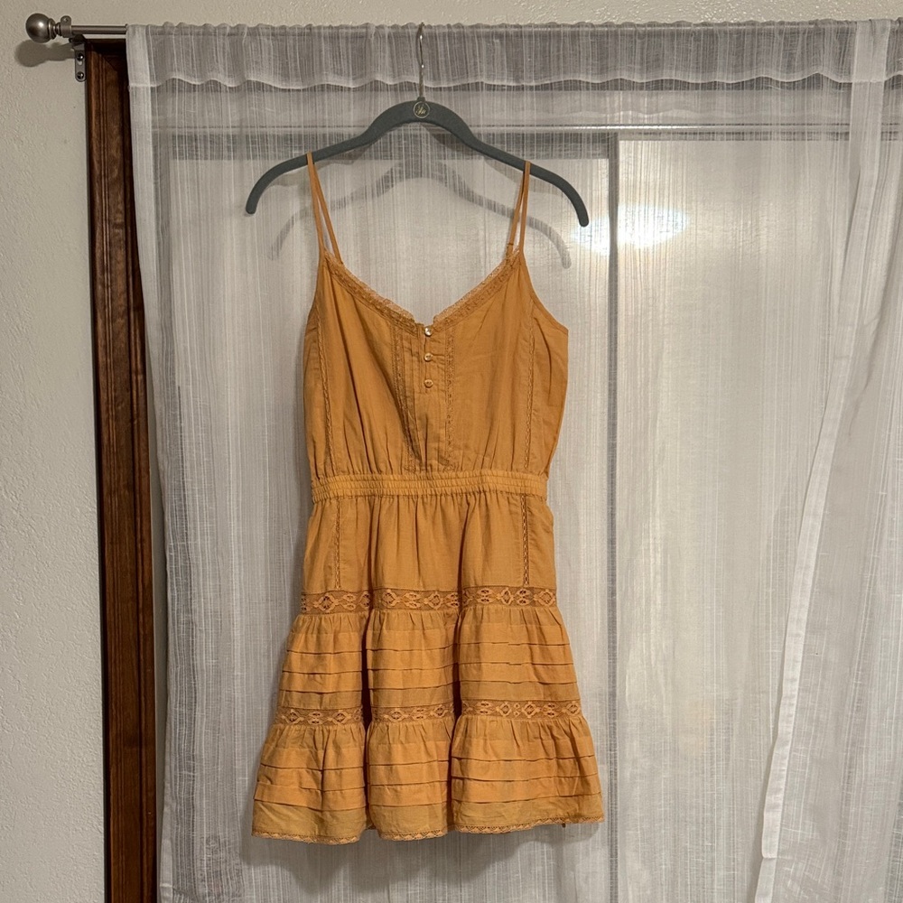 Aritzia Mustard Yellow Lace Dress
